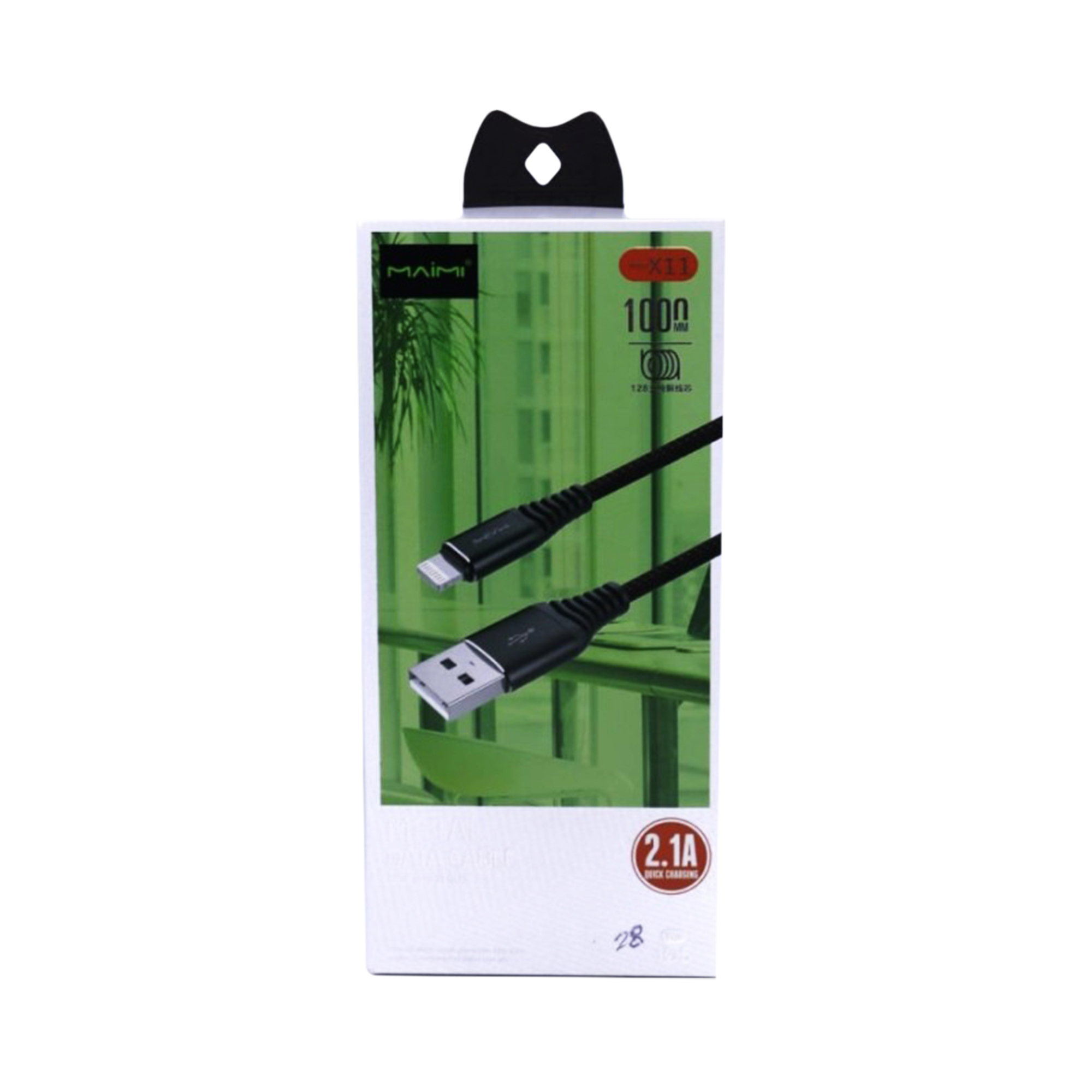 KABEL DATA MAIMI X11-MICRO-1M-BLACK/RED- 2.1A/3.3A CHARGING SPEED -METAL ZINC ALLOY COVER + NYLON BRAIED ORIGINAL